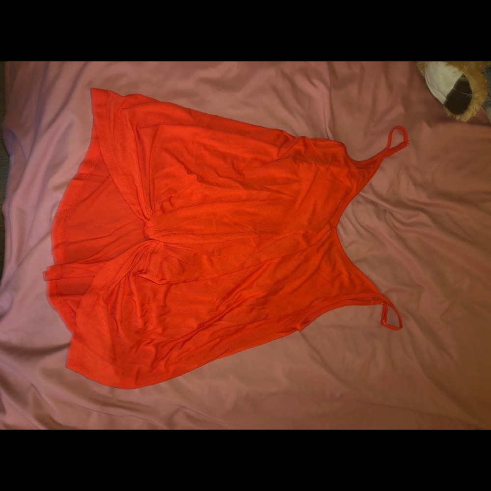bright orange tank top